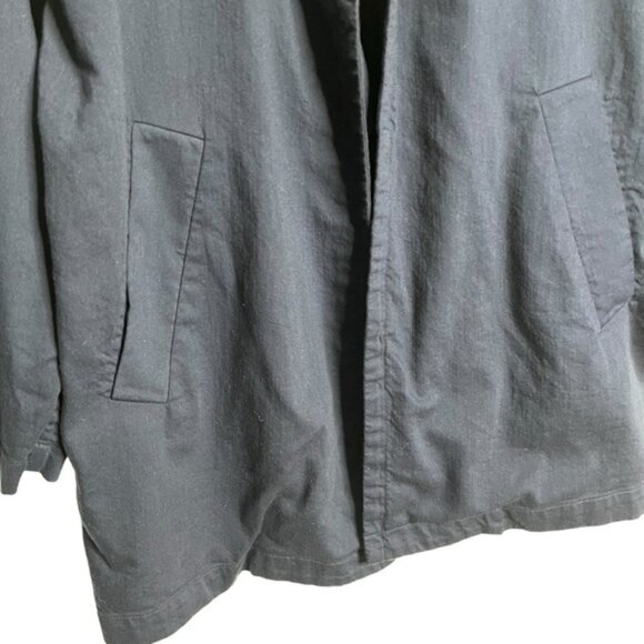 Eileen Fisher Organic Cotton Open Front Blue Jacket Women Size Medium - Picture 4 of 6